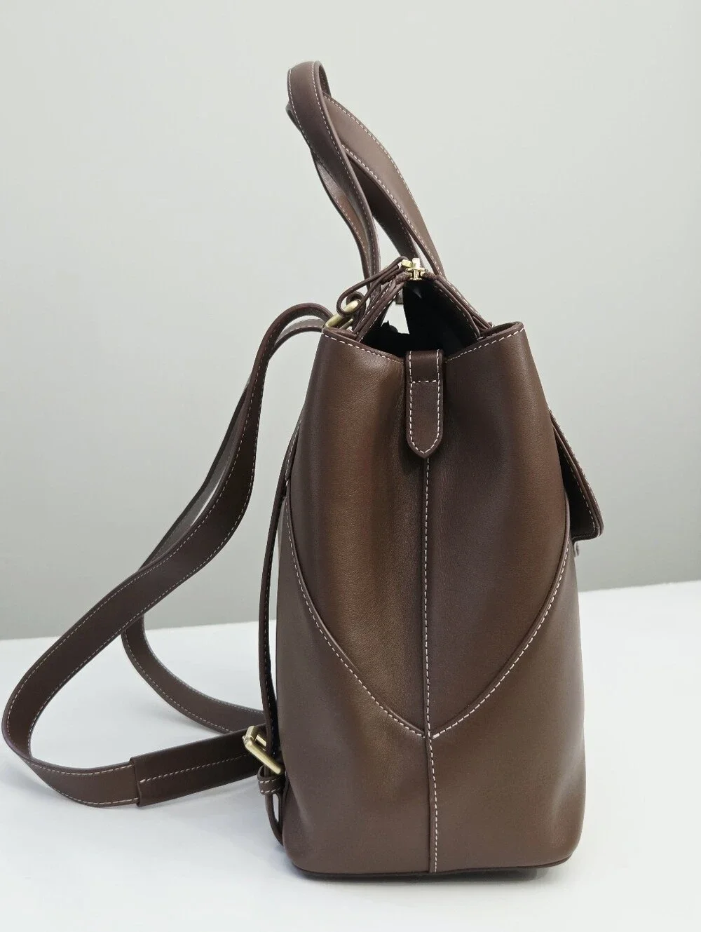 JEMMA POPPINS CONVERTIBLE BACKPACK CROSSBODY TOTE SATCHEL BAG SADDLE BROWN